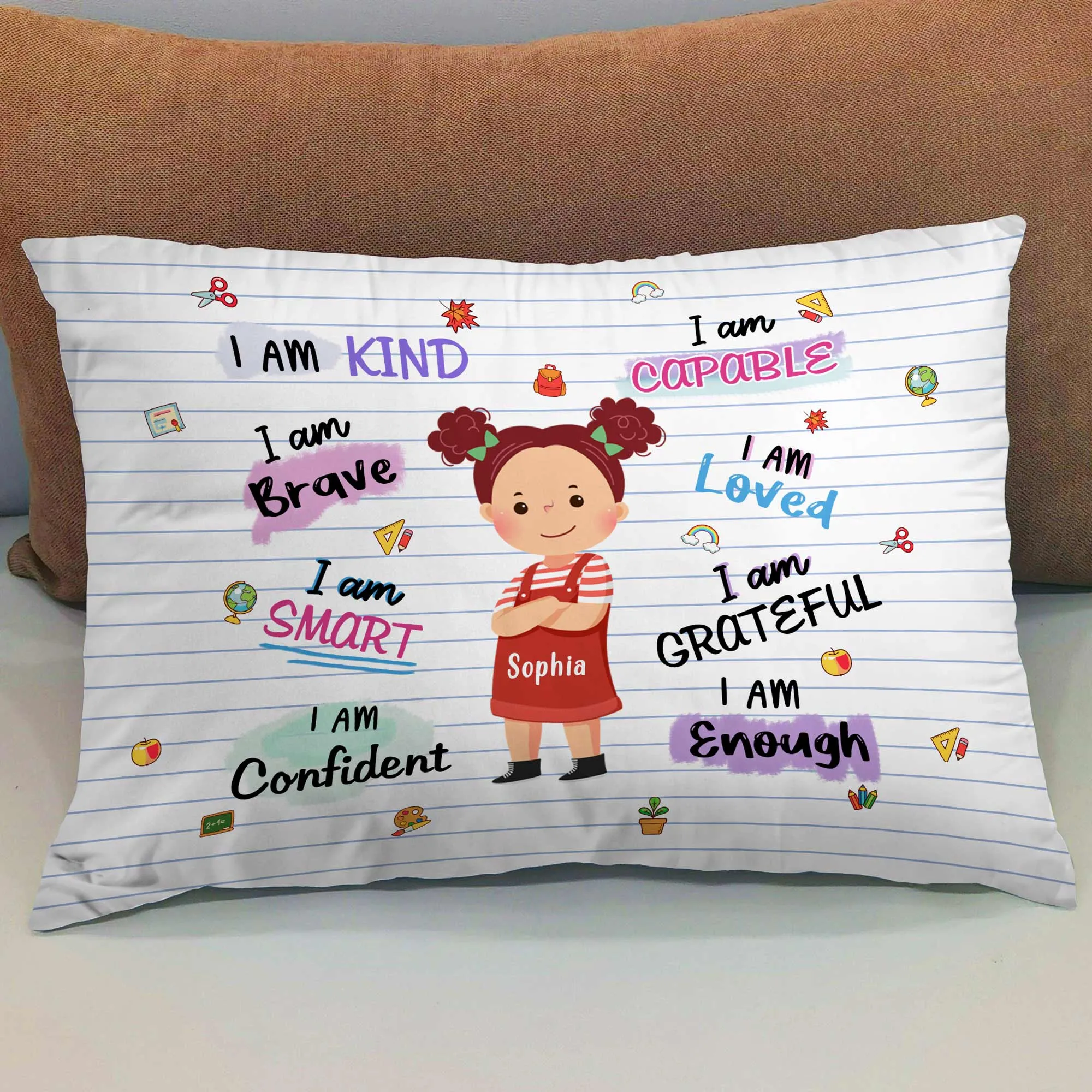 Brave, Smart, Confident - Personalized Toddler Pillow