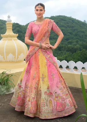 Bridal Multicolor Heavy Embroidered Designer Lehenga Choli