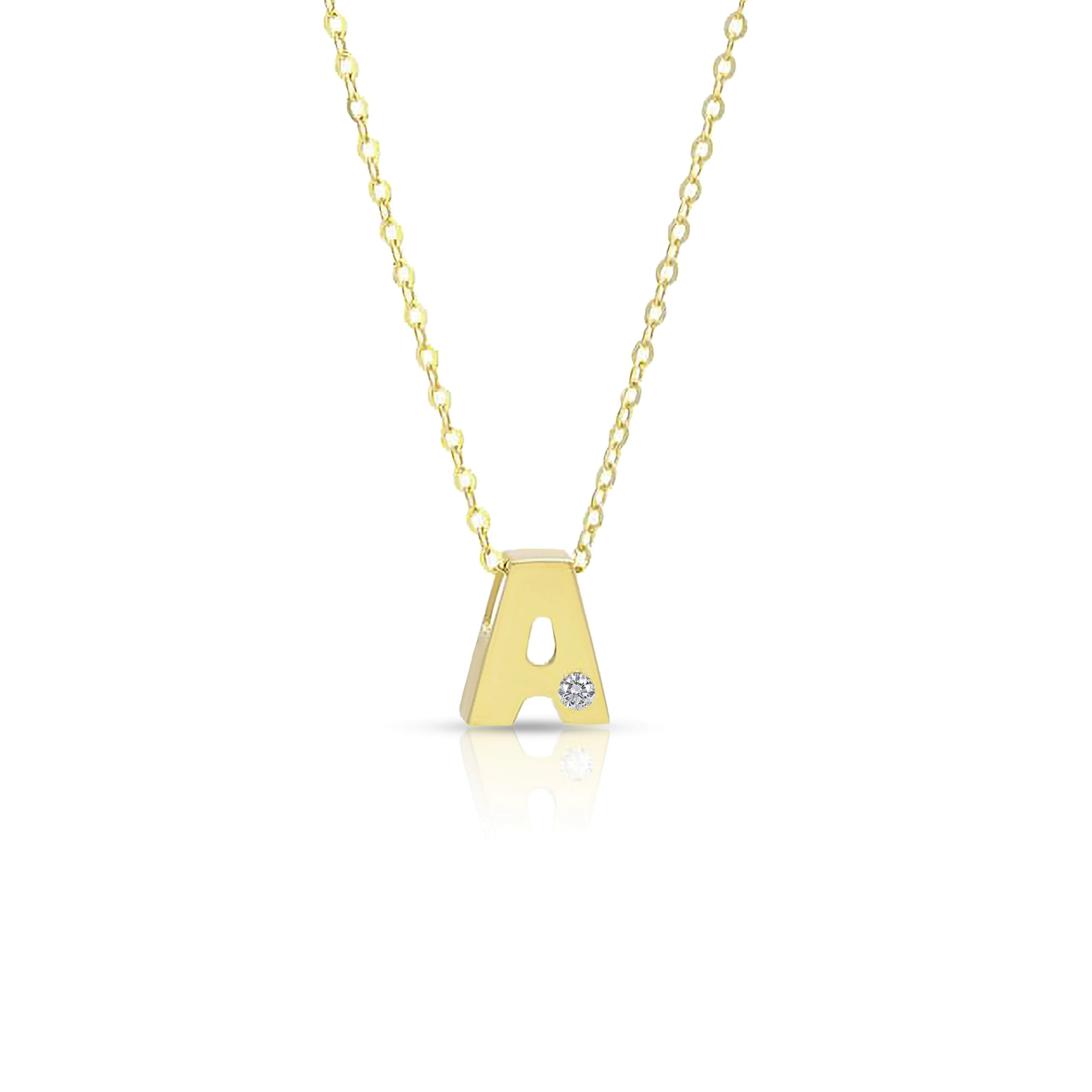 Build Your Necklace: 14K Gold Bold Initial