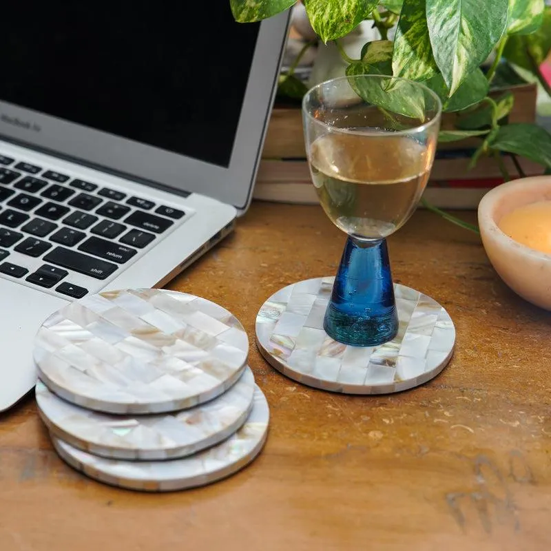 Casper Mother Of Pearl Coaster - Set Of Four
