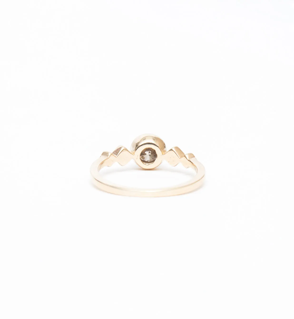 Champagne Diamond Solitaire Echo Ring