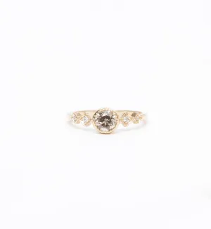 Champagne Diamond Solitaire Echo Ring