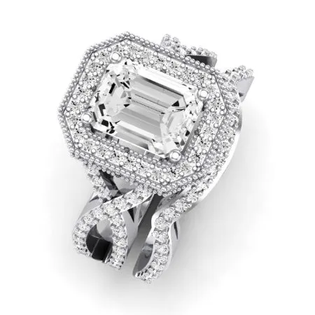 Clover - Emerald Lab Diamond Bridal Set (IGI Certified)