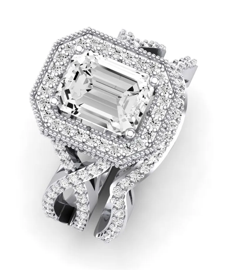 Clover - Emerald Lab Diamond Bridal Set (IGI Certified)