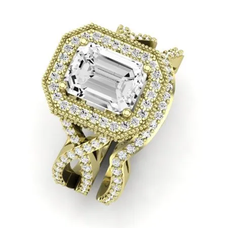 Clover - Emerald Lab Diamond Bridal Set (IGI Certified)