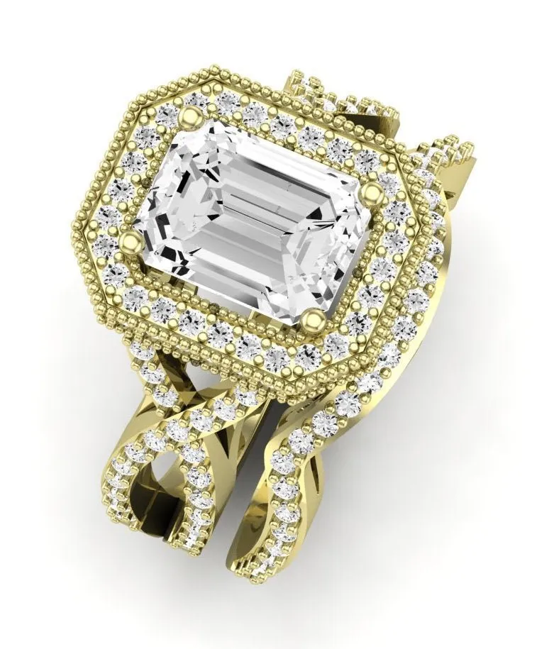 Clover - Emerald Lab Diamond Bridal Set (IGI Certified)