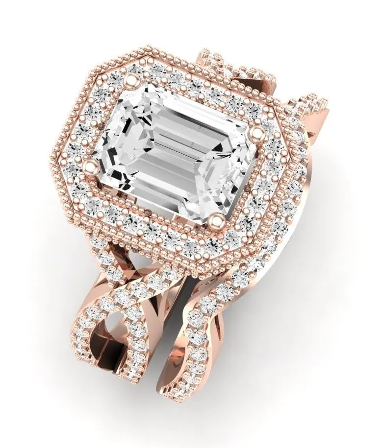 Clover - Emerald Lab Diamond Bridal Set (IGI Certified)
