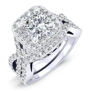Clover - GIA Natural Cushion Diamond Bridal Set