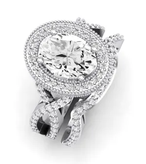 Clover - GIA Natural Oval Diamond Bridal Set