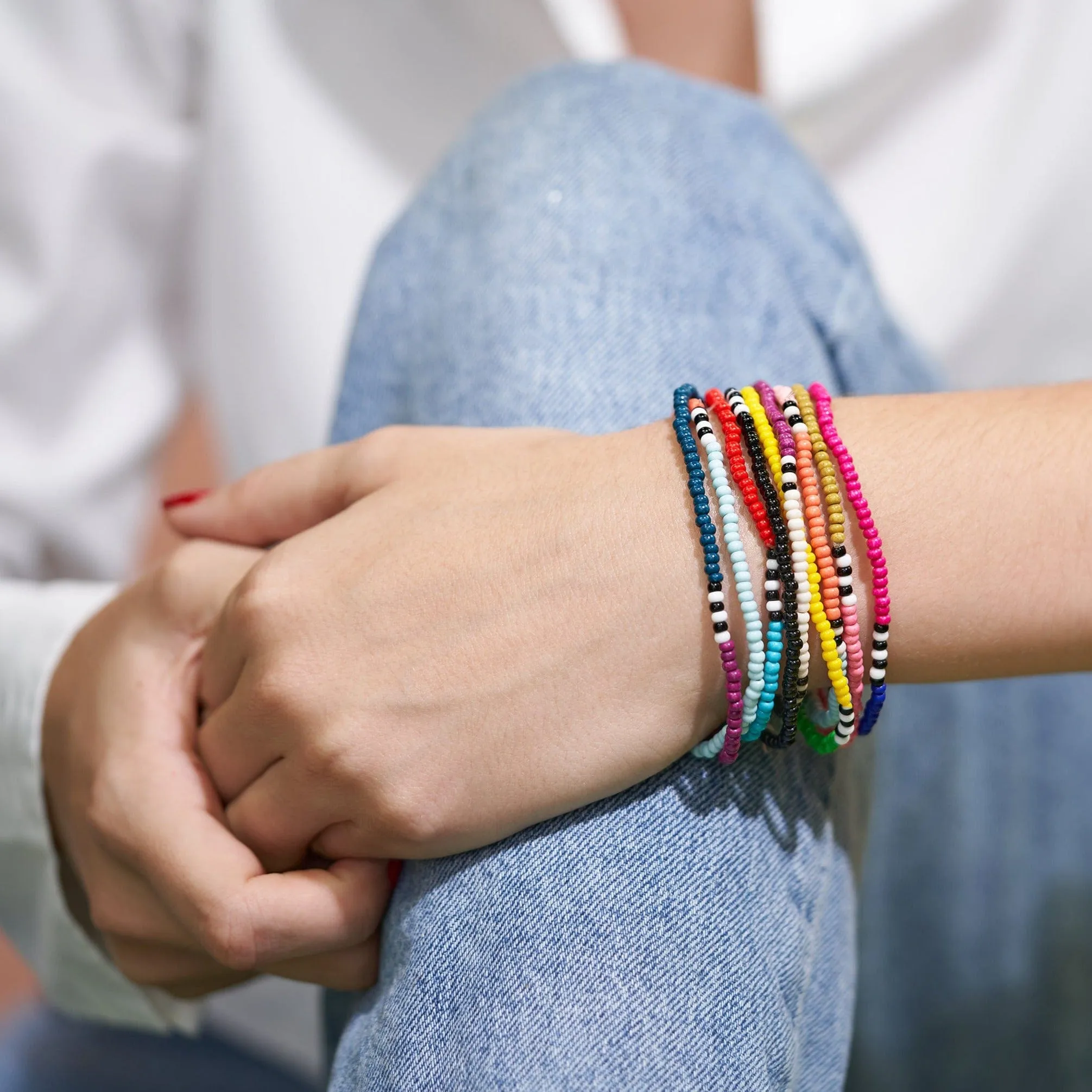 Colorful Beaded Bracelet Stack