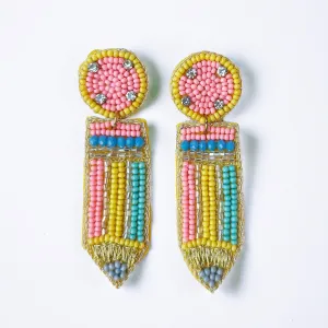 Colorful Pencil Beaded Earrings