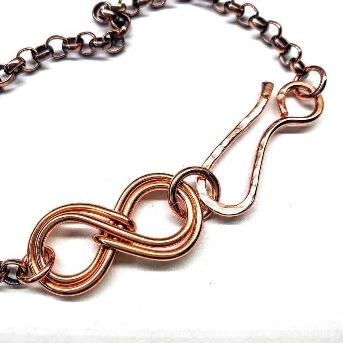 Copper Double Infinity Chain Bracelet