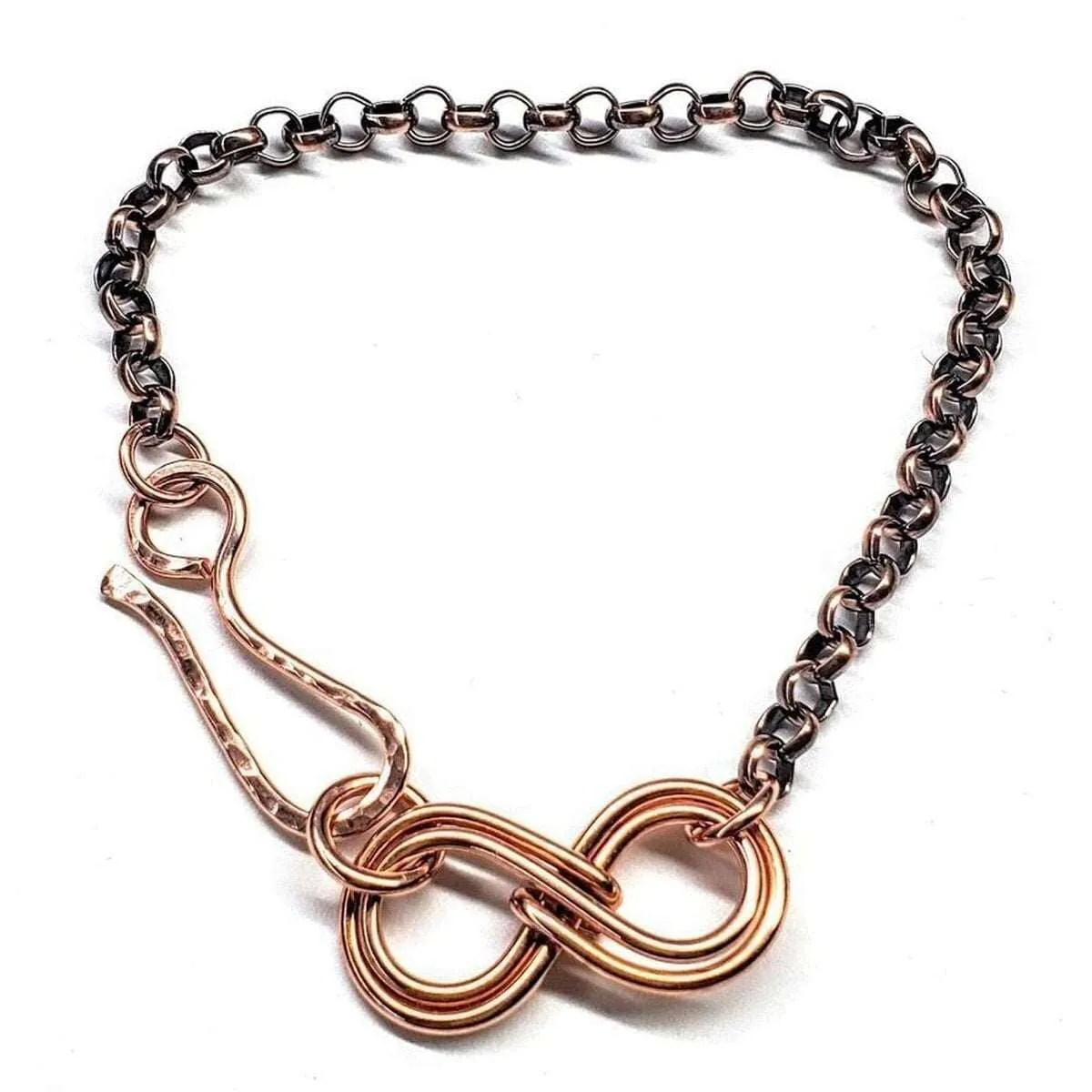 Copper Double Infinity Chain Bracelet