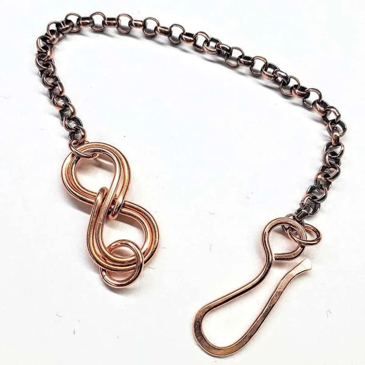 Copper Double Infinity Chain Bracelet