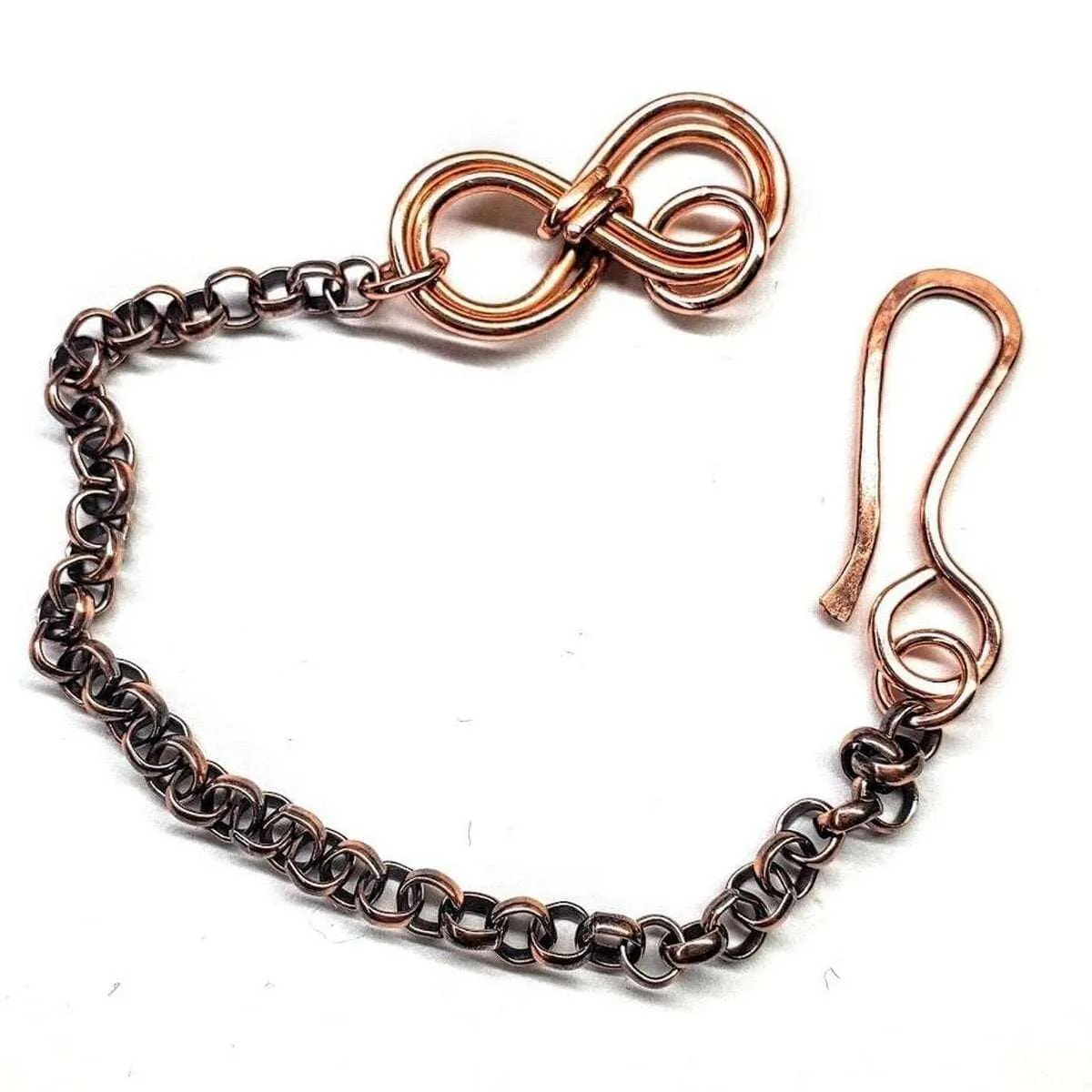 Copper Double Infinity Chain Bracelet