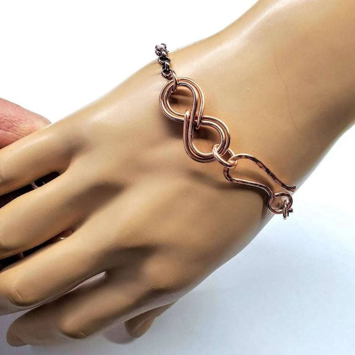 Copper Double Infinity Chain Bracelet