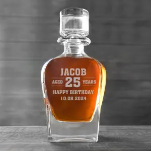 Custom Aged Birthday Antique Whiskey Decanter