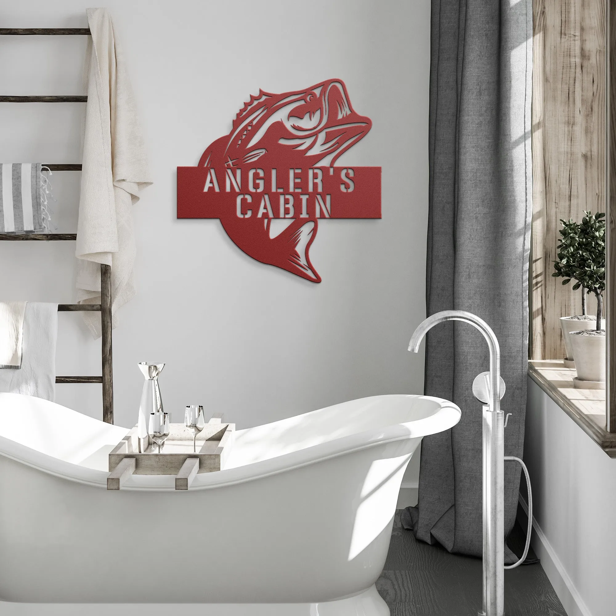Custom Bass Fish Metal Art Sign