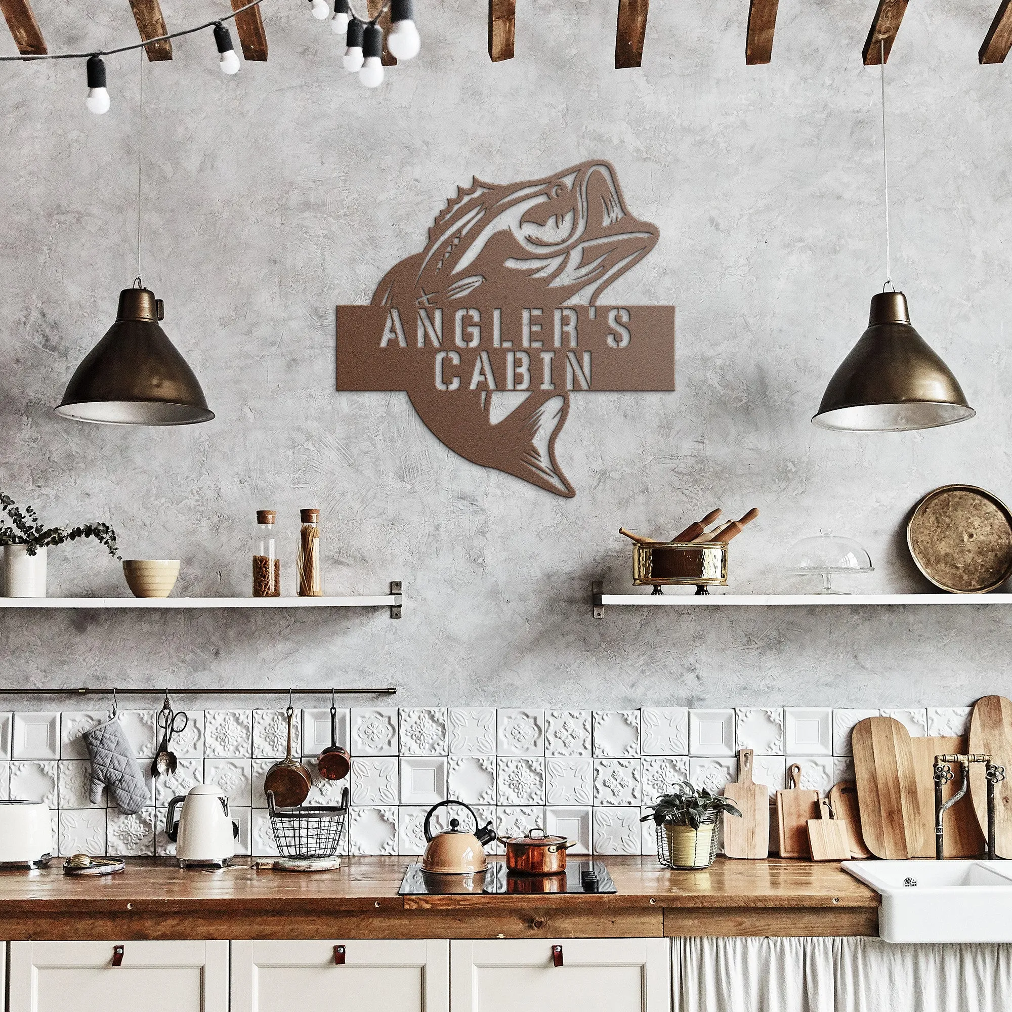 Custom Bass Fish Metal Art Sign