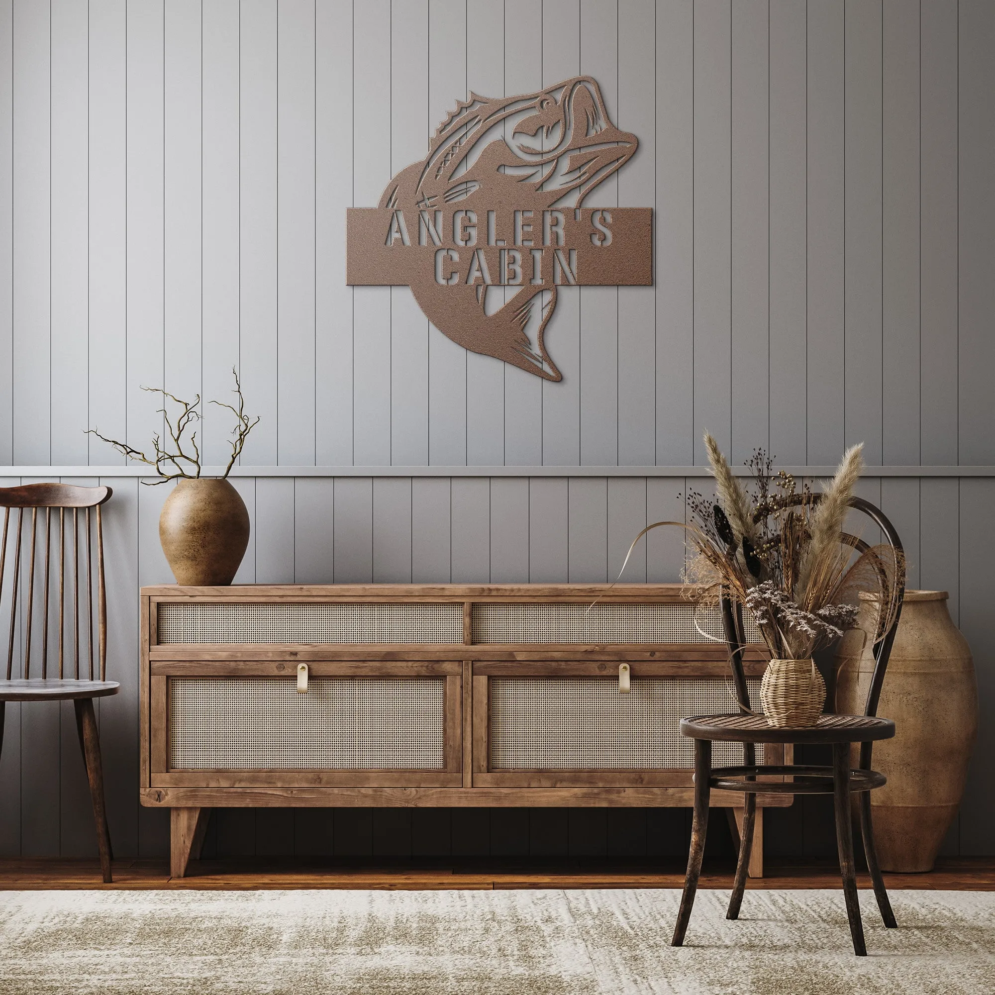 Custom Bass Fish Metal Art Sign