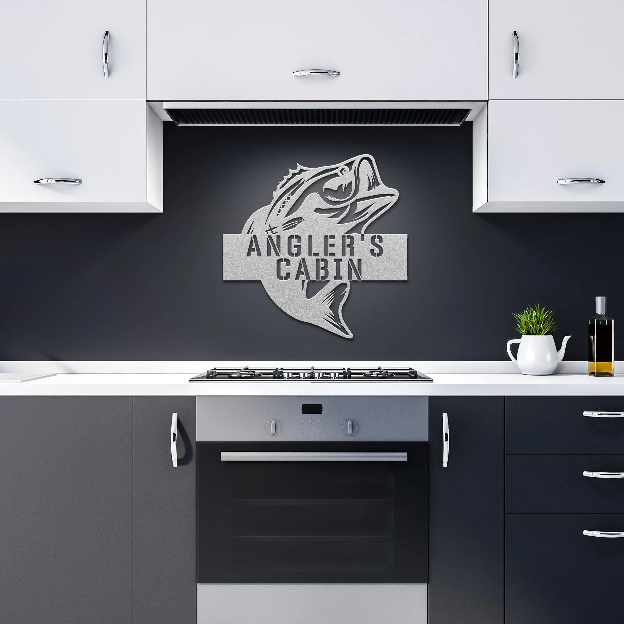 Custom Bass Fish Metal Art Sign