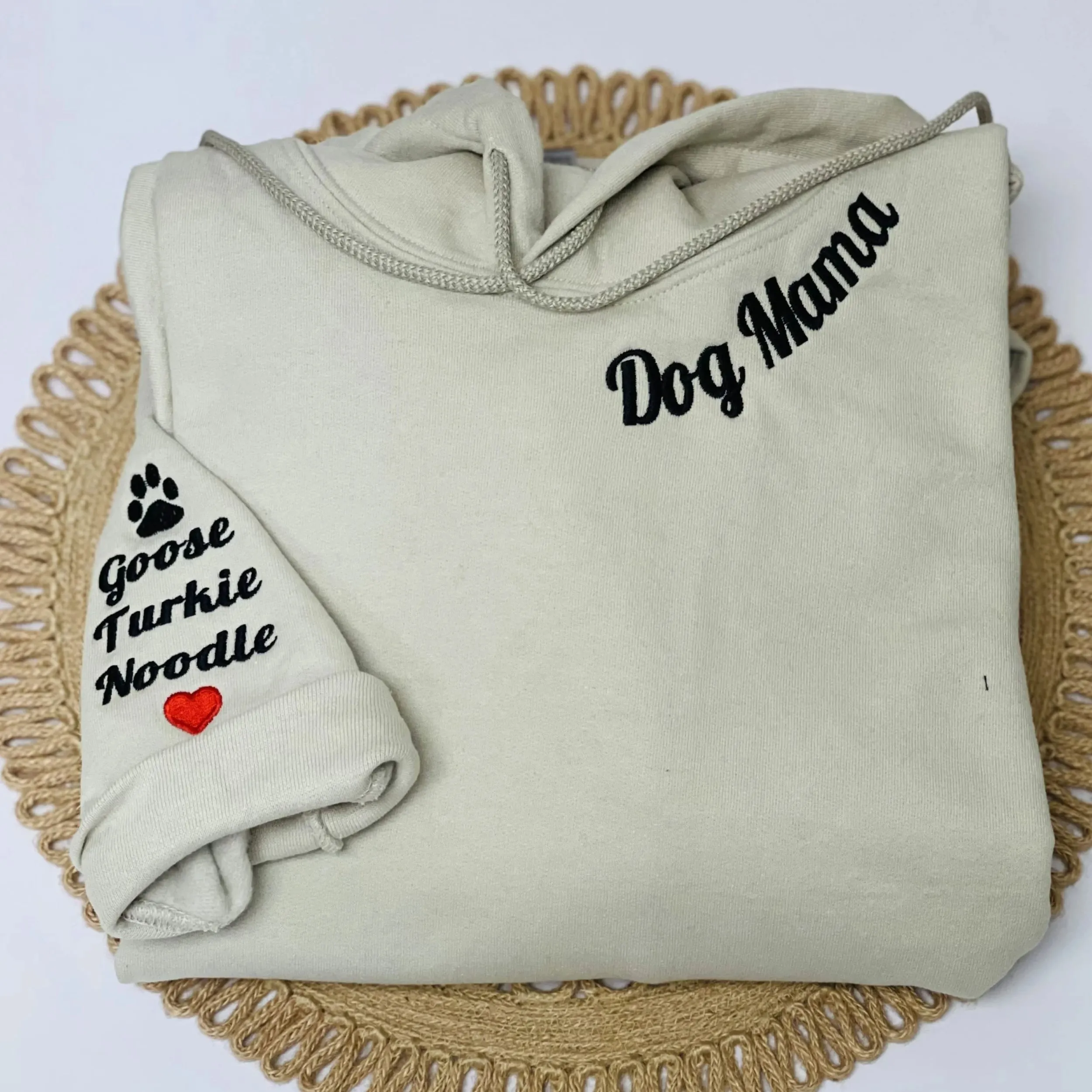 Custom Embroidered Gram Sweatshirt with GrandKids Names on Sleeve