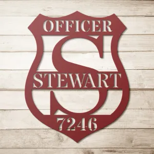 Custom Police Monogram Metal Sign