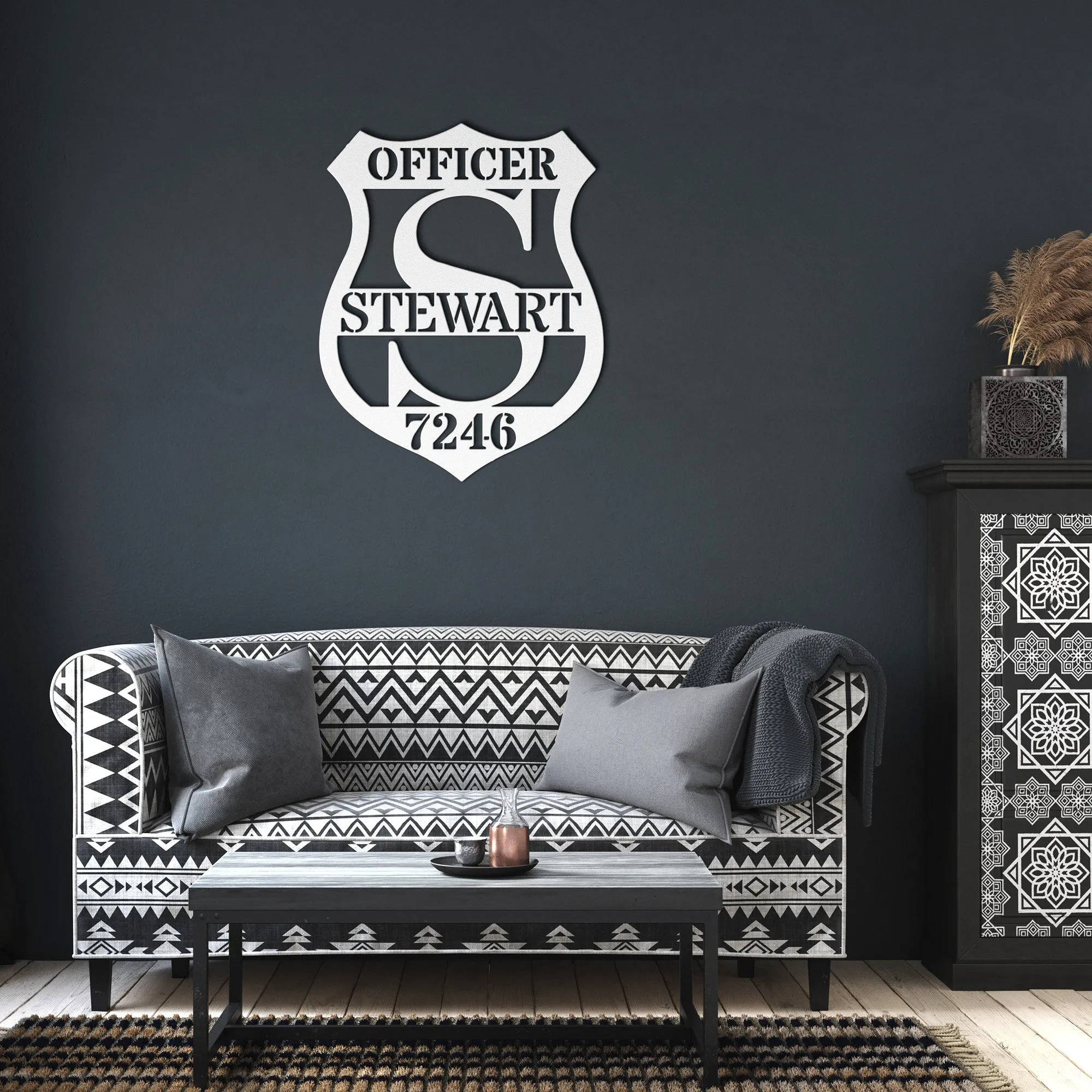 Custom Police Monogram Metal Sign