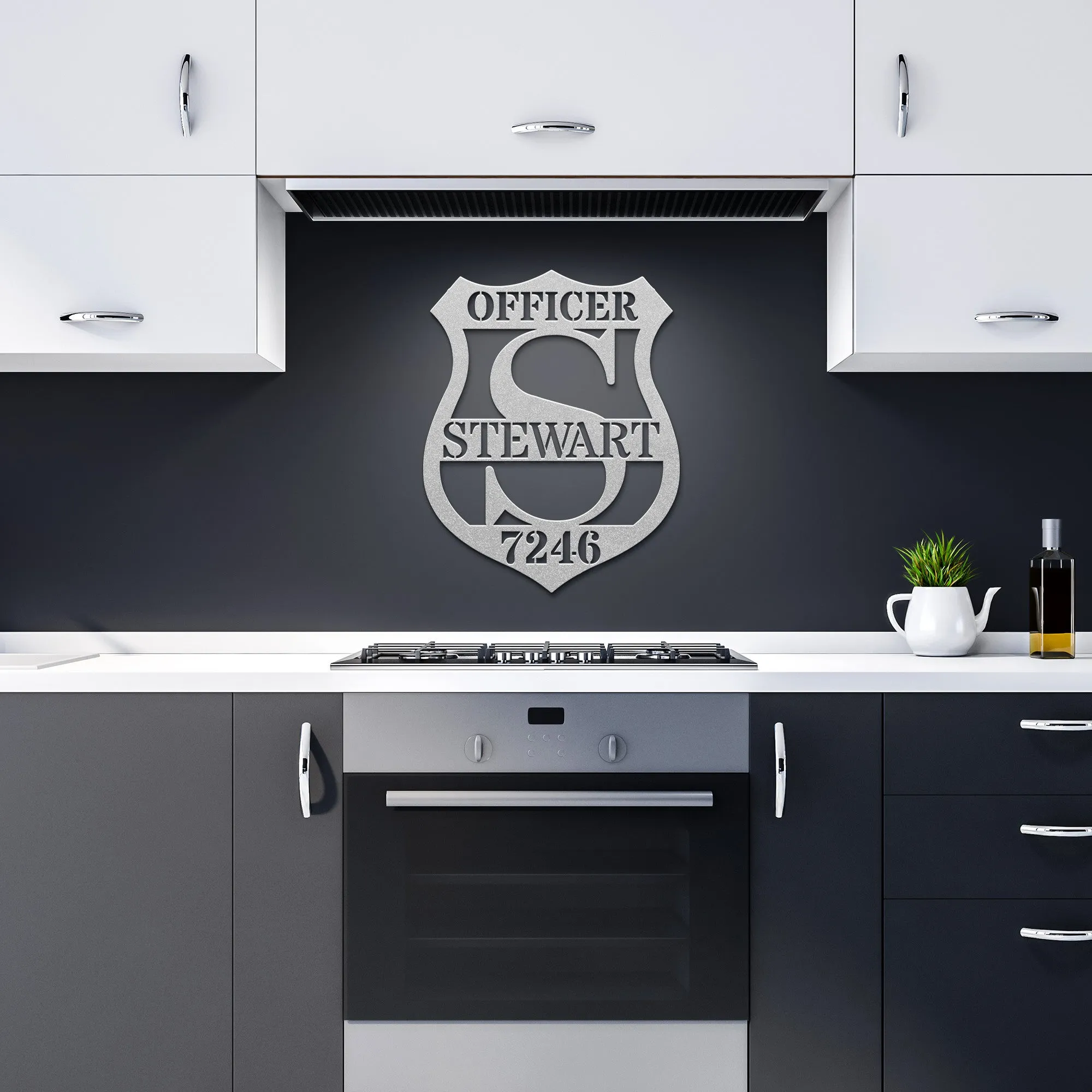 Custom Police Monogram Metal Sign