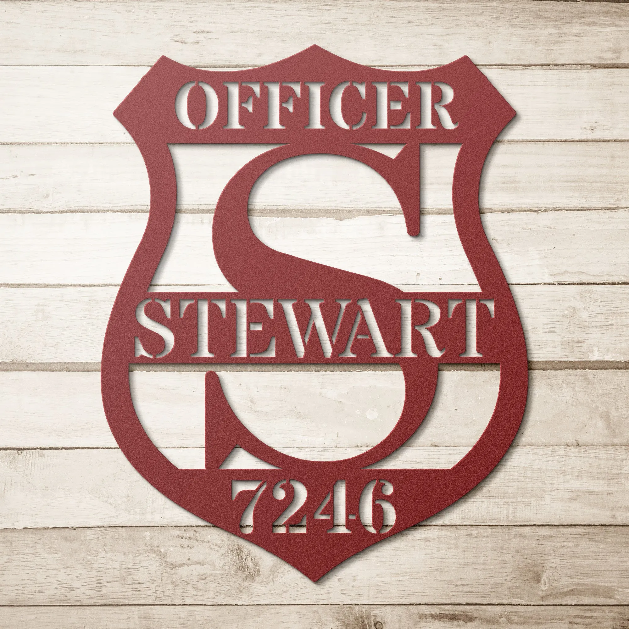 Custom Police Monogram Metal Sign
