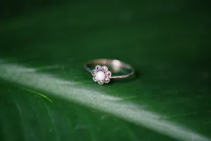 Dainty Flower Pearl Ring