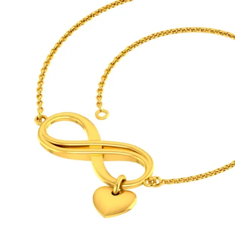 Dazzling 18k Gold Bracelet Infinity Loop With Heart Accent Design From Pc Chandra Online Exclusive Collection