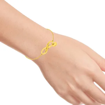 Dazzling 18k Gold Bracelet Infinity Loop With Heart Accent Design From Pc Chandra Online Exclusive Collection