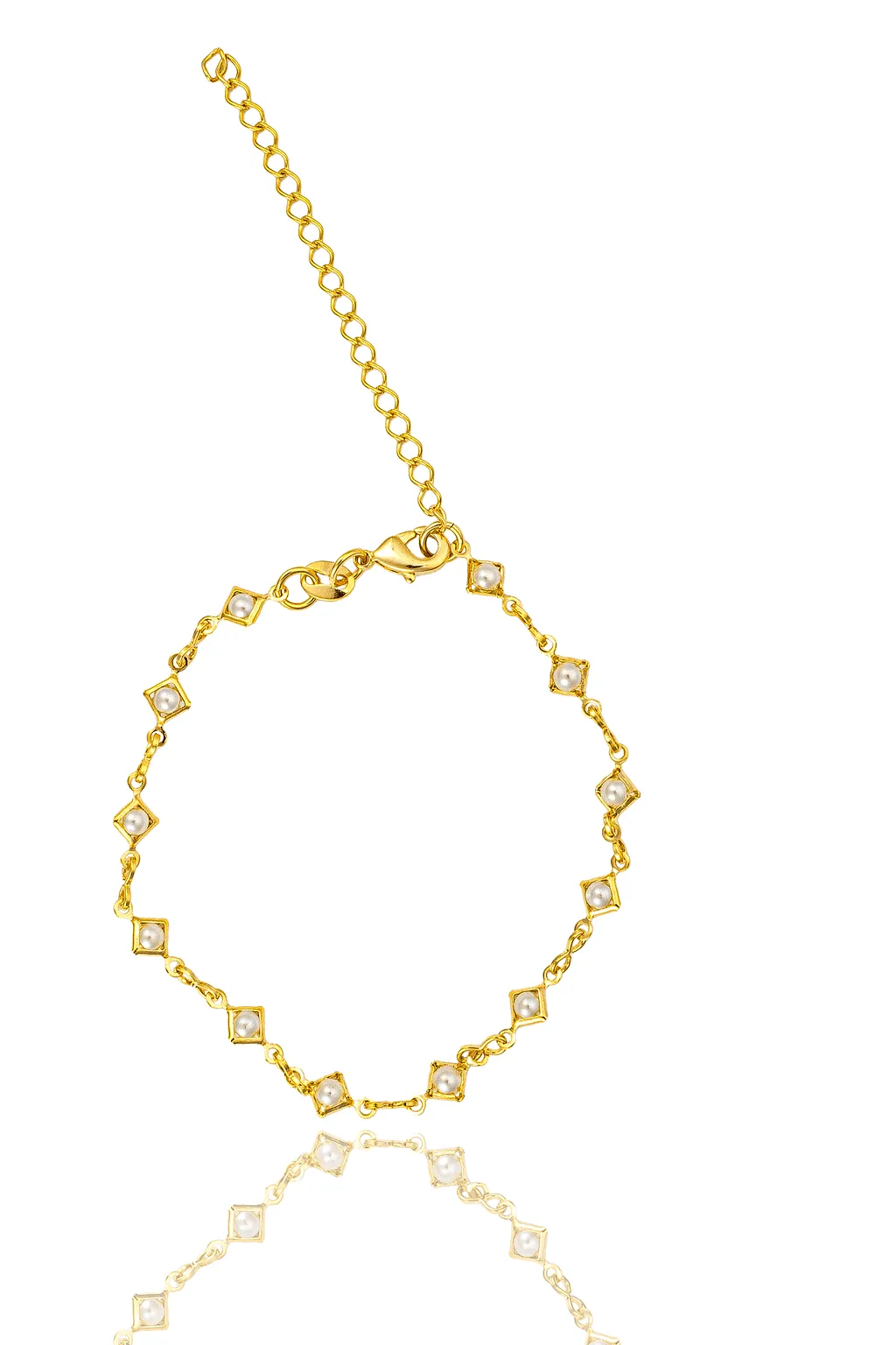 Diamond Frame Pearl Infinity Link Necklace (H265/I292B)