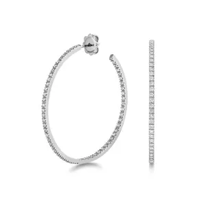 Diamond Jewellery 18ct White Gold Diamond Hoops EDQ314W