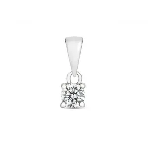 Diamond Jewellery 9ct White Gold Diamond 4 Claw Pendant PD302W