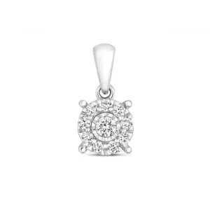 Diamond Jewellery 9ct White Gold Diamond Brilliant Illusion Pendant PD177W