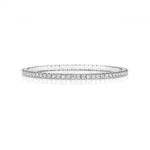 Diamond Jewellery 9ct White Gold Diamond Stretch Bangle BDQ108W