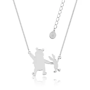 Disney White Gold Plated Winnie The Pooh Piglet Pendant On 45 7cm Chain