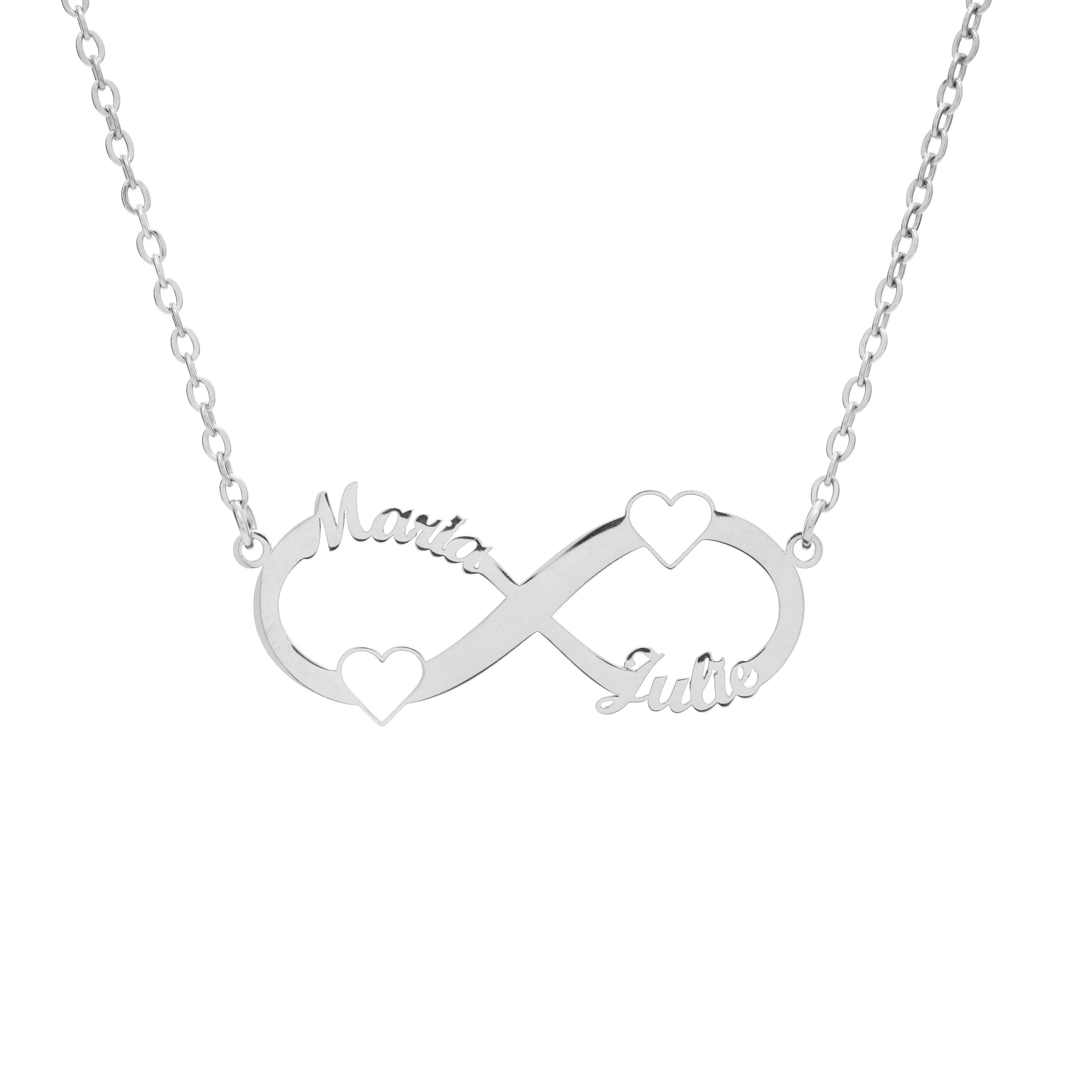 Double Heart Infinity Necklace