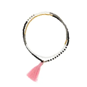 Elastic Tassel Wrap Bracelet - GRAY