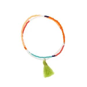 Elastic Tassel Wrap Bracelet - ORANGE