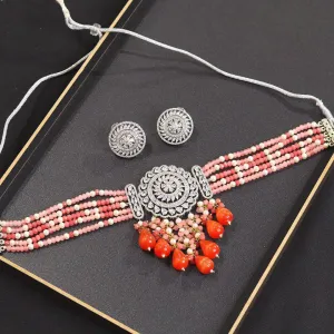 Elegant Exquisite AD Choker  Necklace Earrings Set with CZ Stones for Bridal and Wedding Engagements  Elevate Your Special Day with Timeless Elegance