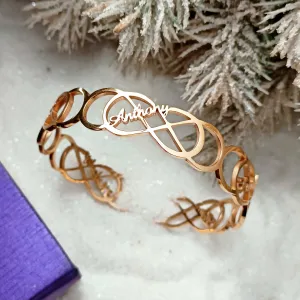 Endless Double Infinity Name Bangle