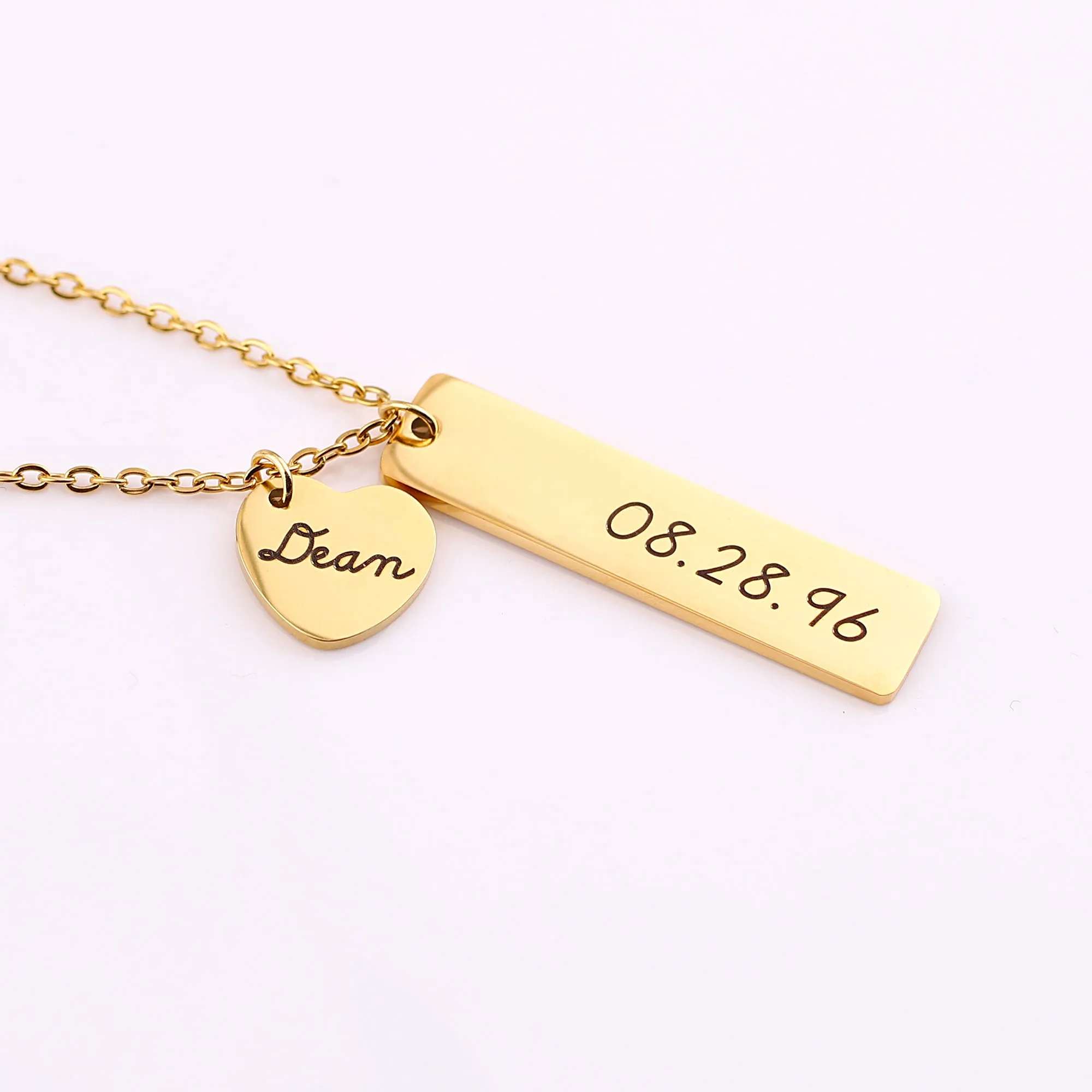 Engraved Heart Pendant Necklace • Best Friend Gift
