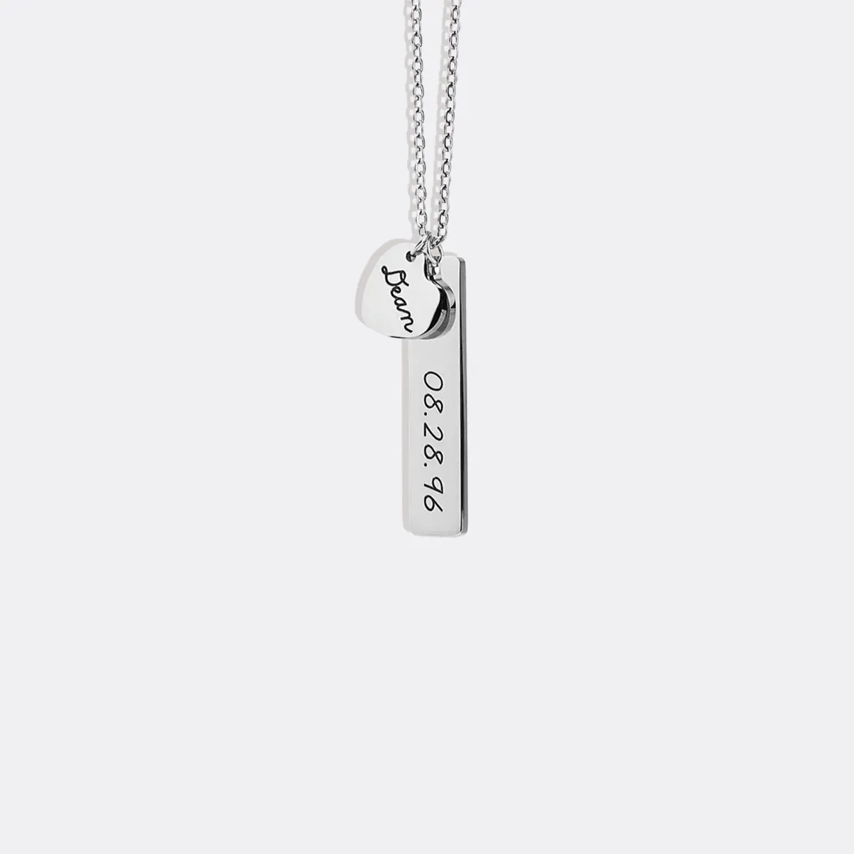 Engraved Heart Pendant Necklace • Best Friend Gift