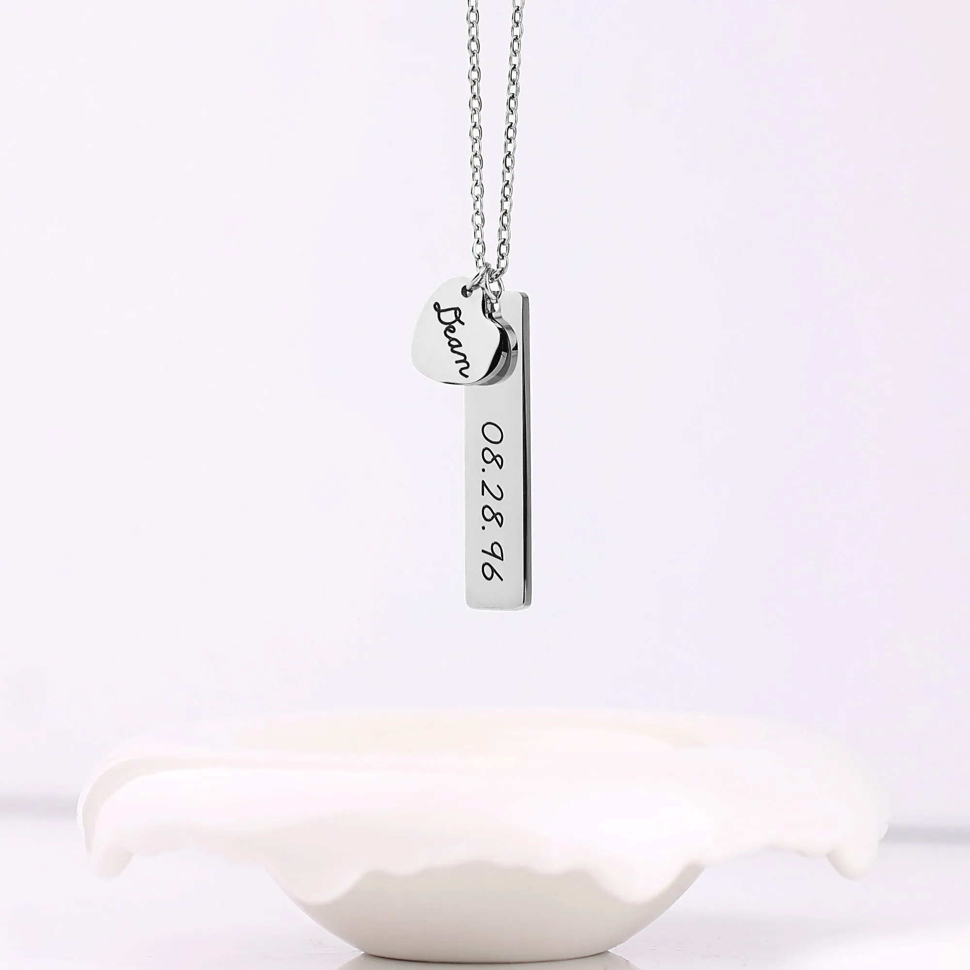 Engraved Heart Pendant Necklace • Best Friend Gift