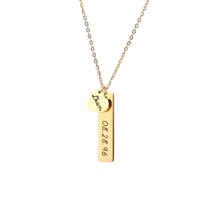 Engraved Heart Pendant Necklace • Best Friend Gift