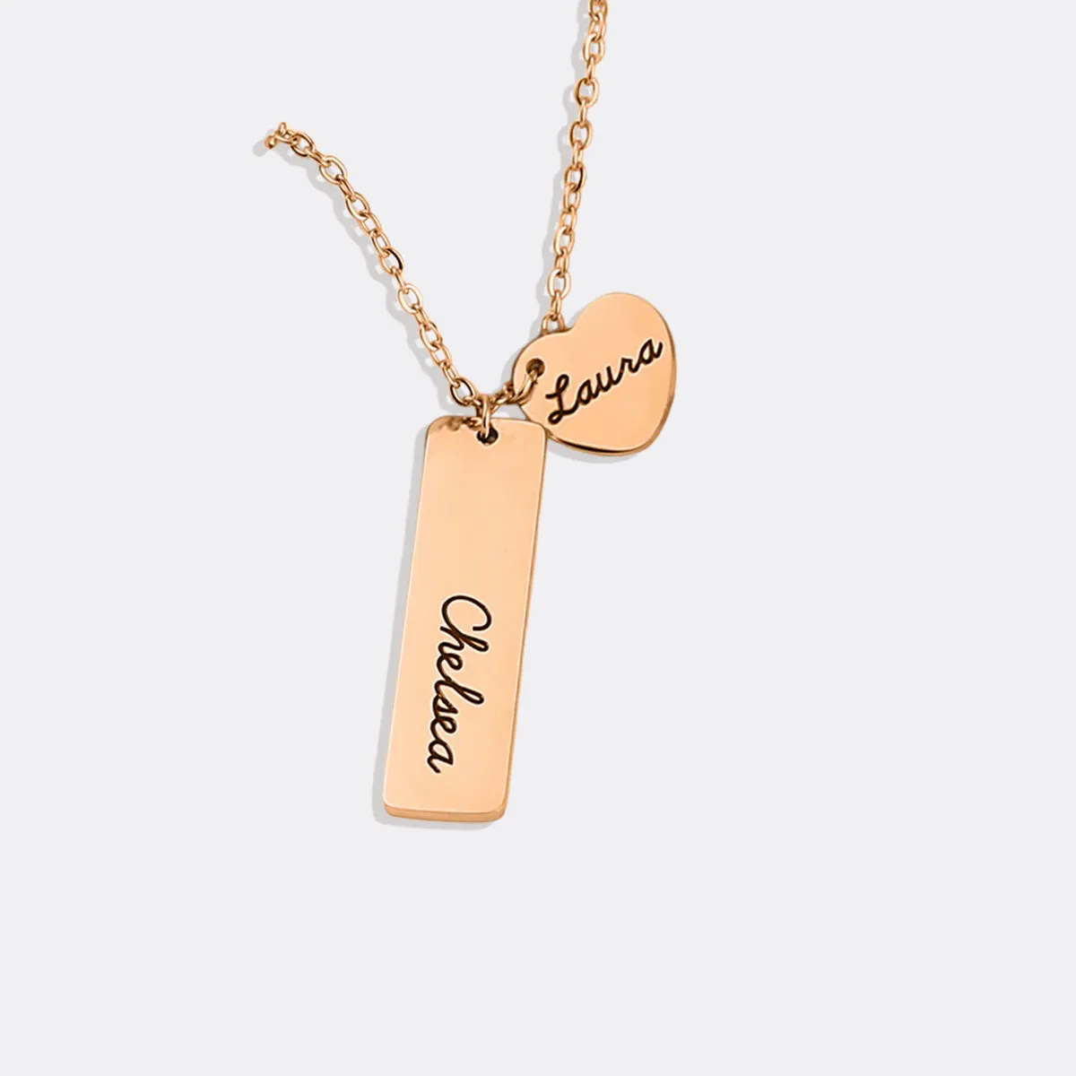 Engraved Heart Pendant Necklace • Best Friend Gift