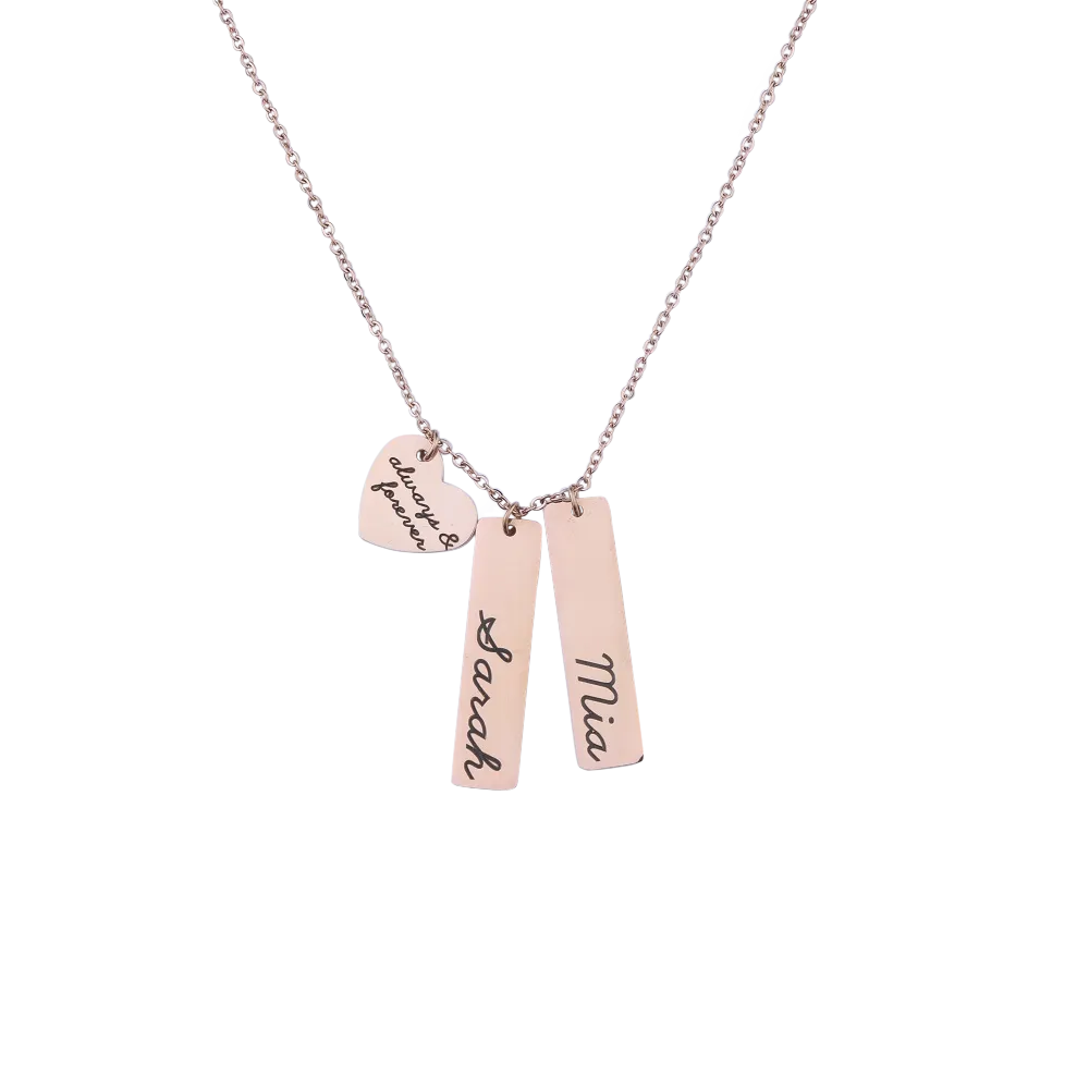 Engraved Heart Pendant Necklace • Best Friend Gift